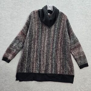 J‎ Jill Women Sweater Small Black Pure Jill Tunic Cowl Neck Long Sleeve Pullover